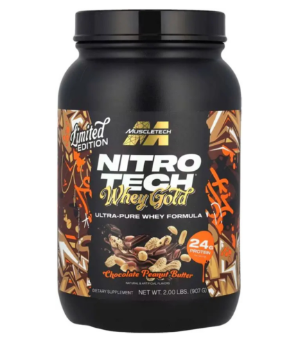 MUSCLETECH NITRO TECH 100% WHEY GOLD CHOCO P BUTTER 2LB | پروتئین وی نیترو تک گلد ماسل‌تک با طعم شکلات کره بادام‌زمینی 2پوندی