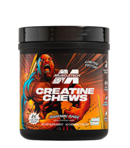 MuscleTech Creatine Chews Boogieman Punch 90 Chewable Tablets | قرص‌های جویدنی کراتین بوگیمن پانچ ماسل تک ۹۰ عددی